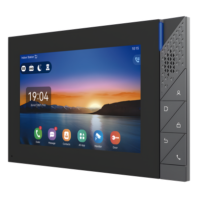 Monitor IP/SIP / Pantalla Táctil 7" / Android 9.0 / Wi-Fi Dual Band / Bluetooth 5.0 / PoE / 8 Entradas de Alarma