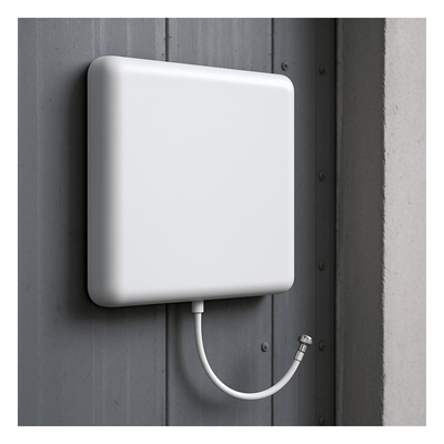 Antena Direccional Panel / LTE Multibanda 698-2700 MHz / 4 Bandas / Ganancia 5-8 dBi / Haz 90°H x 75°V / Polarización Vertical / Montaje Pared