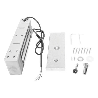 Chapa Magnética / Fuerza de Retención 500 kg (1200 lbs) / IP68 / Voltaje Dual 12/24 VCC / Aluminio Anodizado