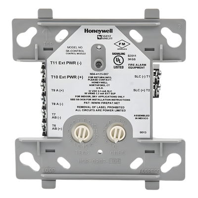 Módulo de Notificación Direccionable / SLC 2 Hilos / 99 Dispositivos por Lazo / Circuitos Clase A y B / LEDs de Estado Verde y Rojo