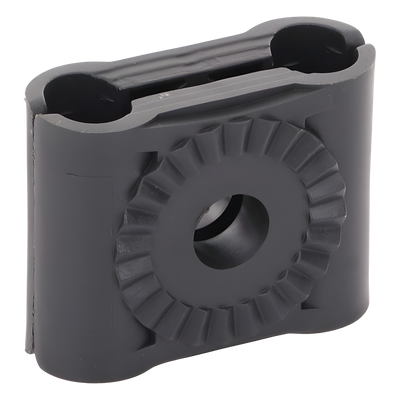 Sujetador Plástico para Cable Coaxial / Doble Canal / 3/8" (9.5 mm) a 11 mm / Varilla Roscada 3/8" o M10 / Paquete de 10