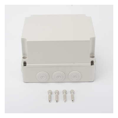 Caja de Derivación IP / 12 Glándulas Recortables / IP55 / Rango Térmico -40 a 120 °C / 190 x 240 x 165 mm (7.5 x 9.4 x 6.5 in) / Protección EMI y Antiestática