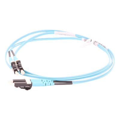 Jumper de Fibra Óptica / Multimodo OM3 50/125 / LC-LC Dúplex / OFNR Riser / Aqua / 1 m (3.28 ft)