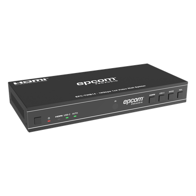 Controlador de Videowall / 1x4 HDMI / 4K@60Hz / 18 Gbps / 8 Modos de Visualización / Audio Óptico y Analógico / USB-C / RS-232 e IR