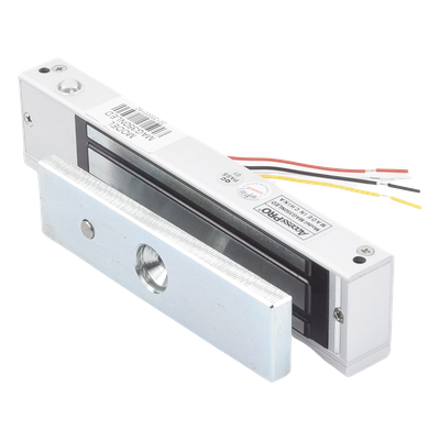 Chapa Magnética Electromagnética / 350 lbs (158.8 kg) / LED Estado / 12/24 VCC / Sensor NO/COM / Interior