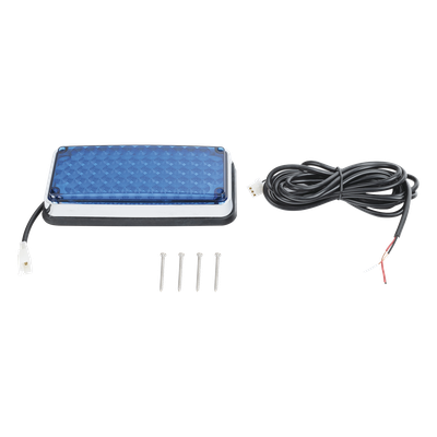 Luz de Advertencia LED / 66 LED / 7x3" / 12 VCC / 10 Patrones de Destello / Montaje Permanente / Color Azul