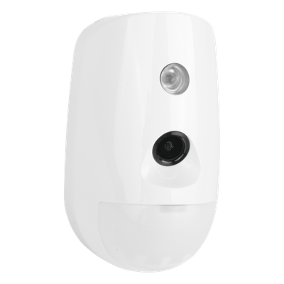 Detector PIR con Cámara Integrada / Full HD 1080p / Detección 12 m (39.4 ft) / Ángulo 85.9° / Inmunidad Mascotas 30 kg / Bus Híbrido