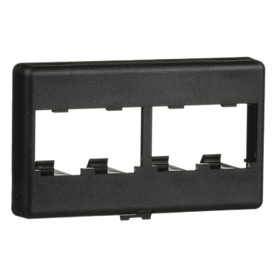 Placa de Mobiliario Modular / 4 Puertos Mini-Com / ABS / 2.9 x 1.77 x 0.88 in / Negro