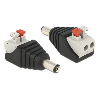 Adaptador de Alimentación / Jack 3.5 mm Macho Polarizado / 12 Vcc / Terminales Push / Pin Cobre 2.1 mm