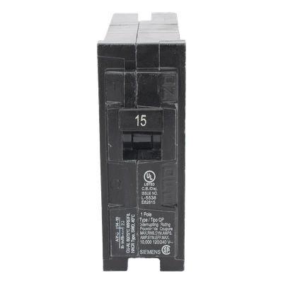 Interruptor Automático Enchufable / 1 Polo / 15 A / 120 V AC / Capacidad de Interrupción 10 kA / UL 489