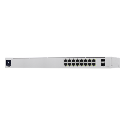 Switch PoE Administrable / 16 Puertos Gigabit / 8 Puertos PoE 802.3af/at / 2 SFP 1G / 42W / 1U Rack / 1.43 x 7.87 x 17.42 pulgadas