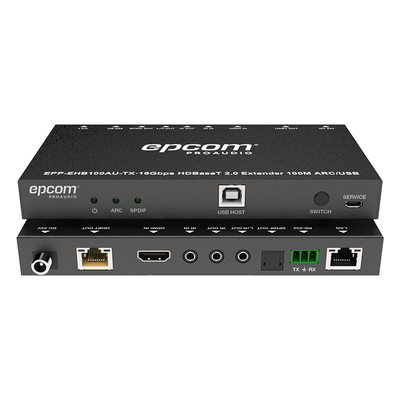 Extensor HDMI HDBaseT / 4K2K@60Hz / HDR 4:4:4 / 18 Gbps / Alcance 100 m (328 ft) / USB KVM / IR Bidireccional / PoC / HDCP 2.2