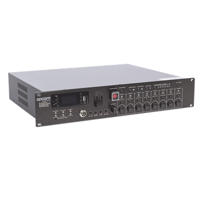 Controlador de Evacuación por Voz / Amplificador 500 W / 8 Zonas Independientes / Expansible a 128 Zonas / Salida 100 V / Reproductor MP3 / Radio FM