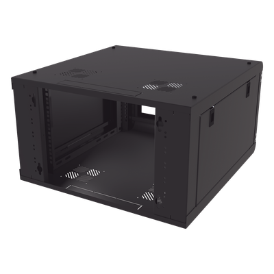 Gabinete de Pared / 6U / 19 in / 635 mm (2.08 ft) Profundidad / Cristal Templado / Acero Calibre 18 / 100 kg Carga