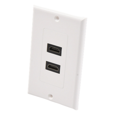Placa de Pared / 2 Puertos HDMI Hembra a Hembra / 4K UHD / UL 94V-0 / 70 x 115mm / 2.75' x 4.52'