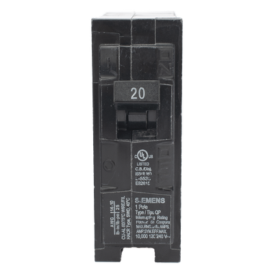 Interruptor Automático Enchufable / 1 Polo / 20 A / 240 VCA / Capacidad Interruptiva 10 kA / UL 489