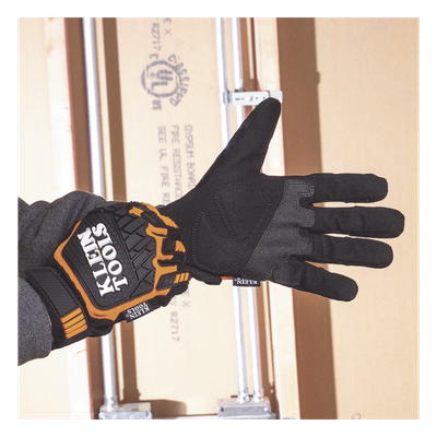 Guantes de Trabajo de Alta Resistencia / Talla Grande / Tejido Táctil en Dedos / Palma de Gamuza / Acolchado D3O / Spandex en Dorso / Lavables a Máquina
