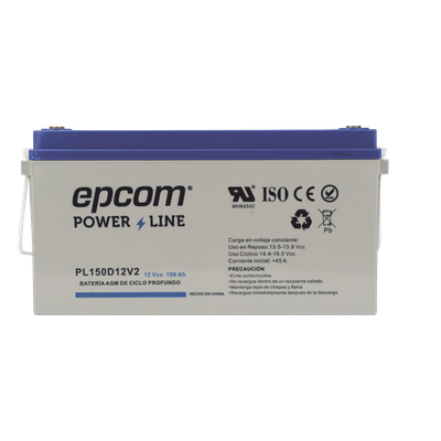 Batería de Respaldo AGM-VRLA / 12 V / 150 Ah / Ciclo Profundo / Terminales T5 / UL94-HB / Sin Mantenimiento