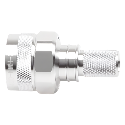 Conector Coaxial N Macho / Ensamble Plegable / Pin Cautivo No Soldable / 50 Ohm / PTFE / Cables RG8-LMR400