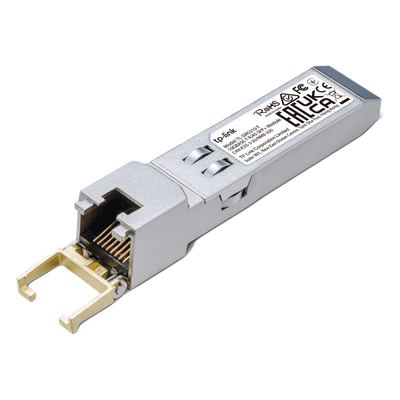Transceptor mini-GBIC SFP+ RJ45 / 10GBASE-T a 100BASE-TX / Hasta 30 m (98.4 pies) / Metal