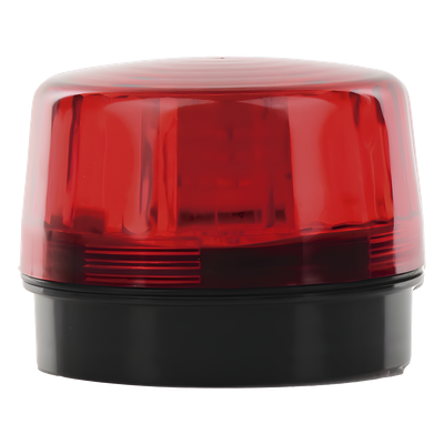 Luz Estroboscópica LED / 55 LEDs de Alta Intensidad / 8 Patrones de Parpadeo Ajustables / Batería de Respaldo 9V / Voltaje Universal 12-24 Vcc/Vca / IP66/IP55 / Bocina 100 dB