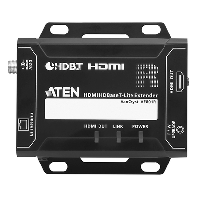 Receptor HDMI HDBaseT-Lite / 4K@40m Cat 5e/6 (131 pies) / 4K@70m Cat 6a (230 pies) / 1080p@70m Cat 6a (230 pies) / HDBaseT Clase B
