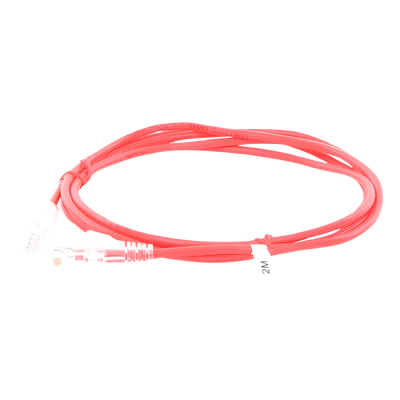 Cable de Parcheo Slim UTP Cat6A / 2 Metros (6.56 Pies) / 28 AWG / Rojo / RJ45