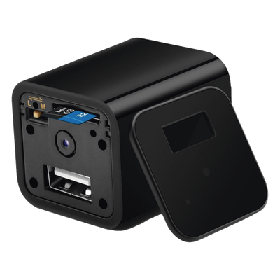 Cámara Oculta en Cargador de Pared / 2 Megapixel 1080P / Grabación Continua o por Movimiento / Detección Inteligente 1-2 m (3.3-6.6 ft) / Memoria 8GB / Expansión MicroSD 128GB