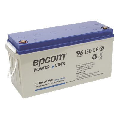 Batería de Respaldo AGM-VRLA / 12 V / 150 Ah / Ciclo Profundo / Terminales T5 / UL94-HB / Sin Mantenimiento