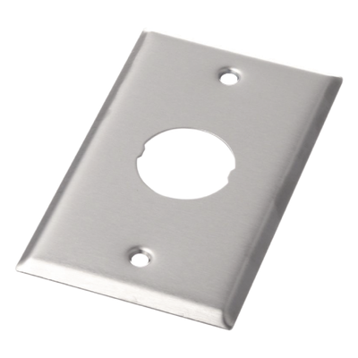 Placa de Pared Industrial / 1 Puerto / Acero Inoxidable / Montaje Vertical / Superficie Plana