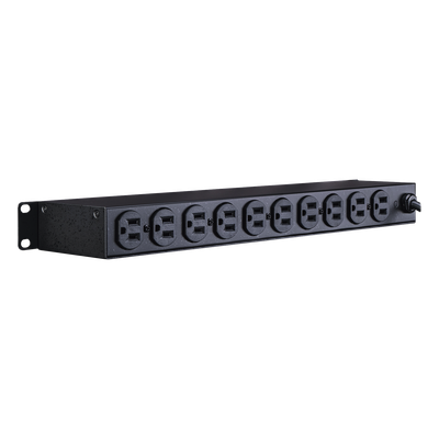 PDU Básico Rack / 10 Salidas NEMA 5-15R / 15 Amp / 120 Vca / 1U / Cable 4.5 m (14.8 ft)