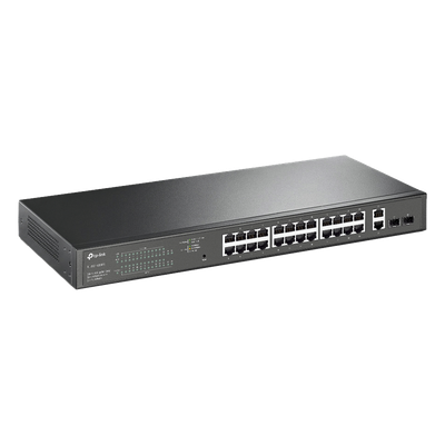 Switch PoE Administrable / 26 Puertos RJ45 Gigabit / 2 Puertos SFP / 24 Puertos PoE 802.3af/at / 250W PoE / 56 Gbps / 41.7 Mpps