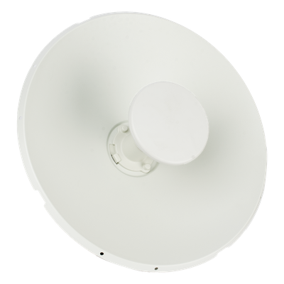 Antena direccional tipo plato / 25 dBi / 5.150-7.125 GHz / MIMO 2X2 dual-pol / IP67 / 7° haz / Acero con pintura en polvo