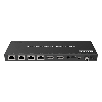 Splitter HDMI 1x4 / 4K@30Hz 4:4:4 / 1080p@60Hz / Extensión 40 m (131.2 ft) Cat6 / PoC / HDCP 1.4
