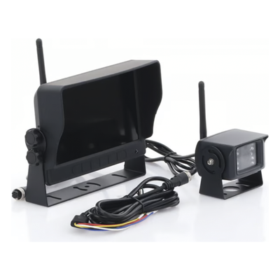 Cámara de Reversa Inalámbrica / Monitor LCD 7" / Visión Nocturna IR 18 LEDs / IP69K / Expandible a 4 Cámaras