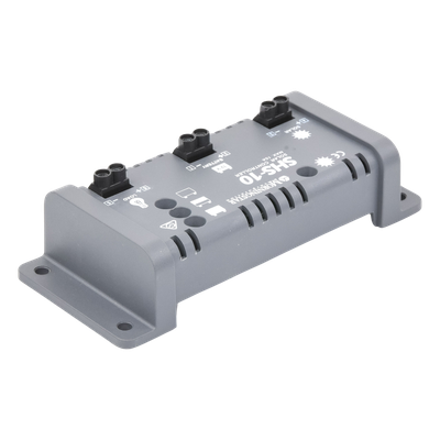 Controlador de Carga Solar PWM / 10 A / 12 VCC / Desconexión Automática / IP22 / Consumo 8 mA / -25°C a +50°C