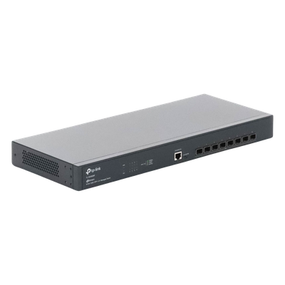 Switch Fibra Óptica L2+ / 8 Puertos SFP+ 10G / 160 Gbps / Sin Ventiladores / Montaje en Rack / Gestión Omada Centralizada