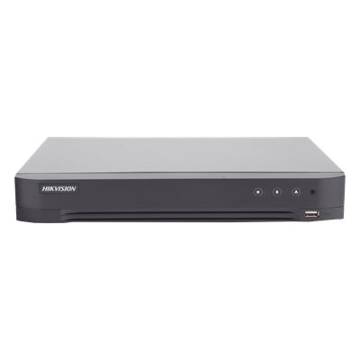 DVR Pentahíbrido / 12 Canales / 8 TURBOHD + 4 IP / 5 Megapixel Lite / Audio Bidireccional Coaxitron / Reconocimiento Facial / ACUSENSE / 1 Bahía HDD 10 TB / Salida HDMI+VGA Full HD