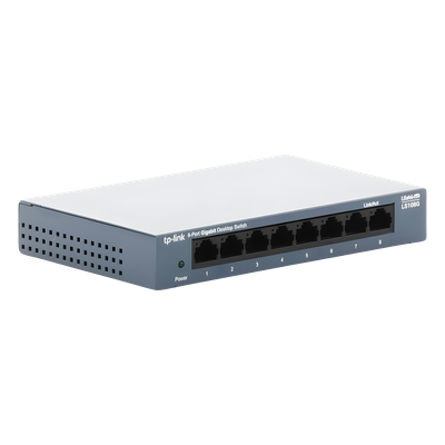 Switch de Escritorio / 8 Puertos Gigabit 10/100/1000 Mbps / Carcasa Metálica / Green Ethernet / Plug-and-Play