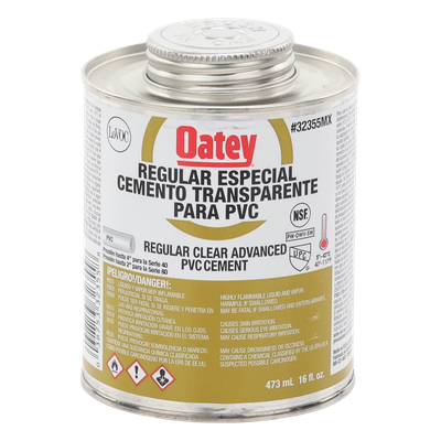 Pegamento / Cemento Claro / 473 ml / Tubo Conduit PVC Pesado / Baja Emisión VOC / Curación Rápida