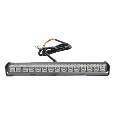 Luz Auxiliar LED / 45 LEDs Tricolor / 11.42" / Lente Transparente / SAE / 12-24 VDC / Halo Rojo
