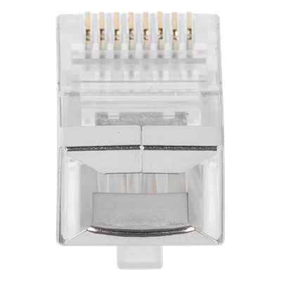 Plug Modular RJ45 / Cat6 Blindado / Chapado Oro 30µ / 23AWG / Sin Pin Tierra / 100 Piezas
