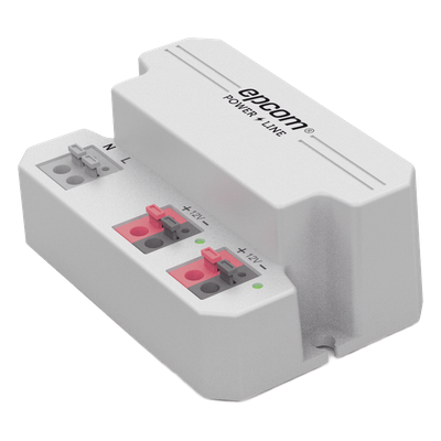 Fuente de Alimentación / 12 Vcc / 2 A / Entrada Universal 110-240 Vca / Doble Salida con Terminales de 2 Pines / Operación -20°C a 45°C