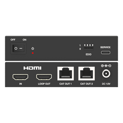 Splitter HDMI / 1x2 / 4K@60Hz a 60 m (197 ft) / 4K@30Hz a 70 m (230 ft) / Extensión Cat6 / Salida Loop / EDID / HDCP 2.2 / PoC