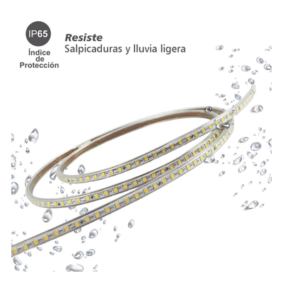Manguera LED / 50 m (164 ft) / Blanco Cálido 2700K / IP65 / 120° / Cortable cada 100 cm / 45-110V CD