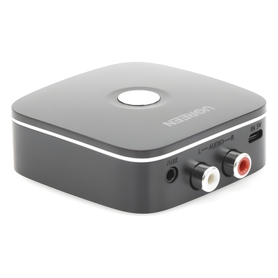 Receptor de Audio Bluetooth / Bluetooth 5.0 con EDR / Salida Dual 3.5mm y RCA / Alcance 10 m (32.8 ft) / 8 Horas de Batería / Reconexión Automática