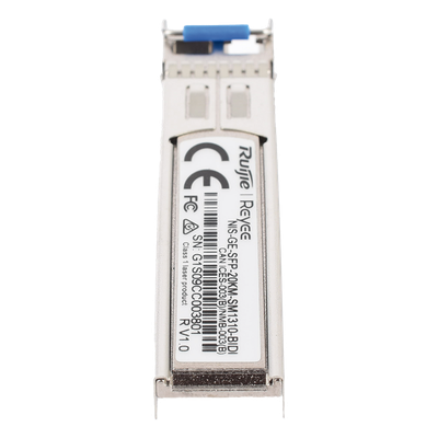 Transceptor SFP Industrial / BIDI Monomodo / 1 Gbps / 20 km (65616.80 ft) / TX 1310 nm / RX 1550 nm / Hot Swapping / -40° a 85° C