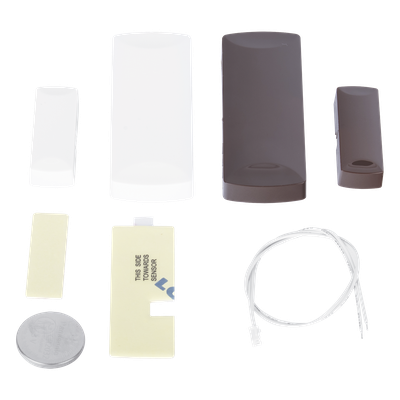 Transmisor Inalámbrico / Contacto Magnético + Entrada Externa NC / 345 MHz / Batería 5 Años / Ultra Delgado 0.635 cm / Carcasa Intercambiable