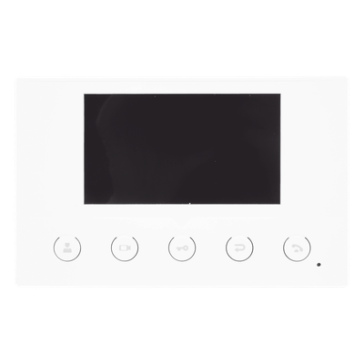 Monitor IP/SIP / Pantalla Capacitiva 4.3" / Wi-Fi 2.4 GHz / Audio HD Bidireccional / PoE / 8 Entradas de Alarma / RS485 / H.264 1080p