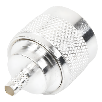 Conector Coaxial N Macho / Anillo Plegable / Cable RG-142/U / Cuerpo Bronce Plateado / Contacto Oro / Aislante Teflón